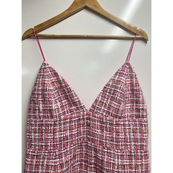 Alice + Olivia NEW Women's Carli Tweed Minidress Size 14 In Pink Designer - Picture 6 of 14
